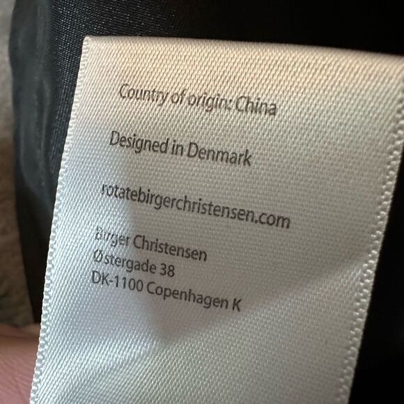 ROTATE Birger Christensen Kim Black Puff Sleeve Mini Dress Buttons sz M - Picture 14 of 15